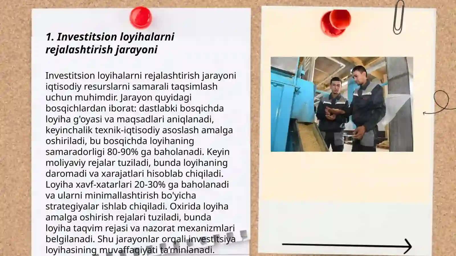 Sanoatda investitsion loyihalarni ishlab chiqish va samaradorligini ta'minlash 3