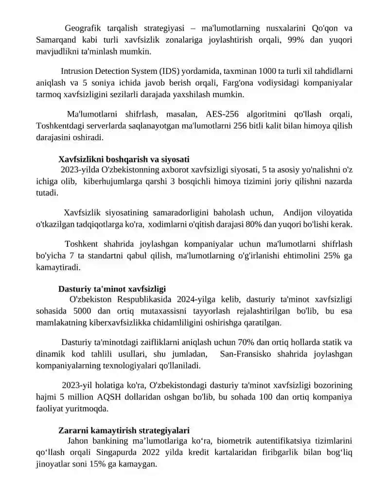 Xavfsizlik va texnologiya turlari va ta’sir darajasini minimallashtirish usullari 3