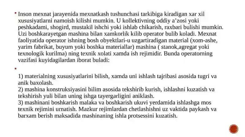 Inson va mashina hamkorligi fanidan tayyorlagan 3