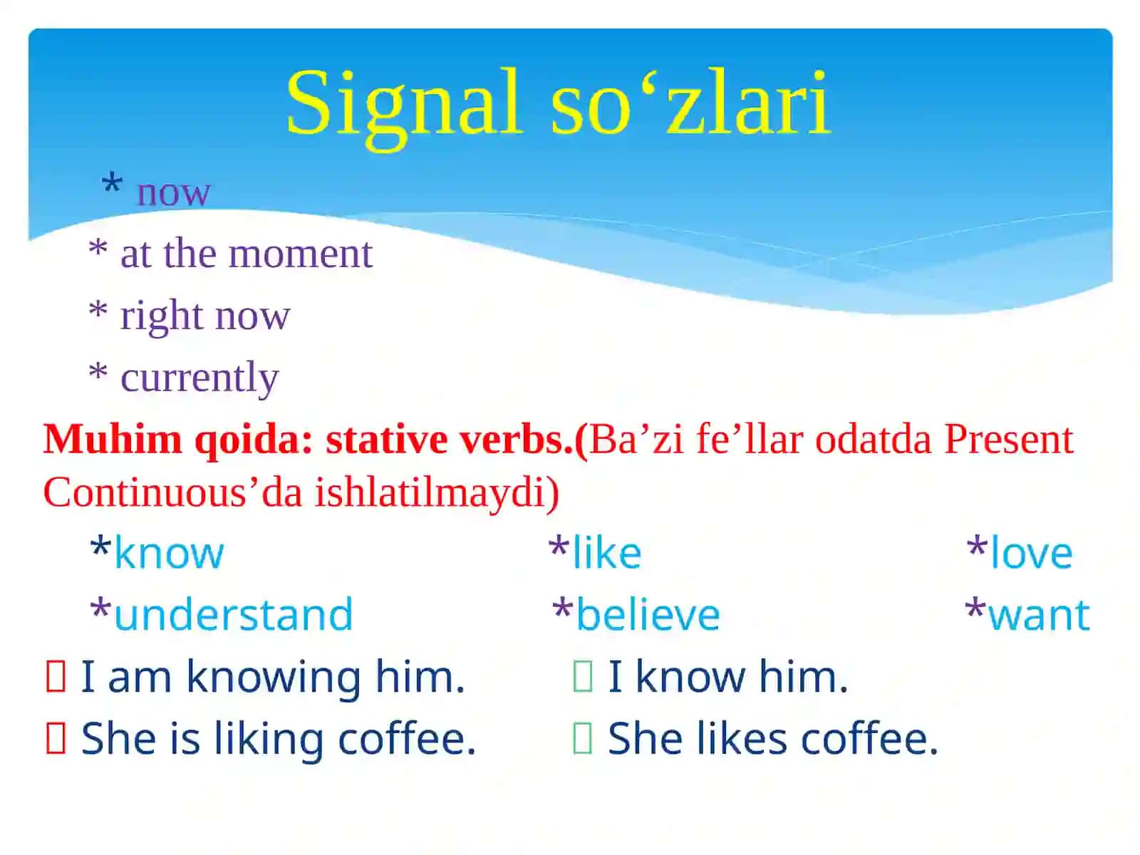 Present Continuous mavzusi 3