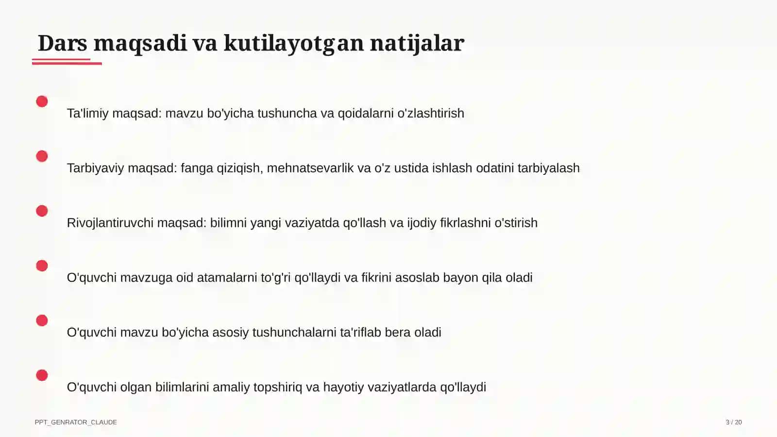 Sinf soati va tarbiyaviy tadbirlar (1–11) 3