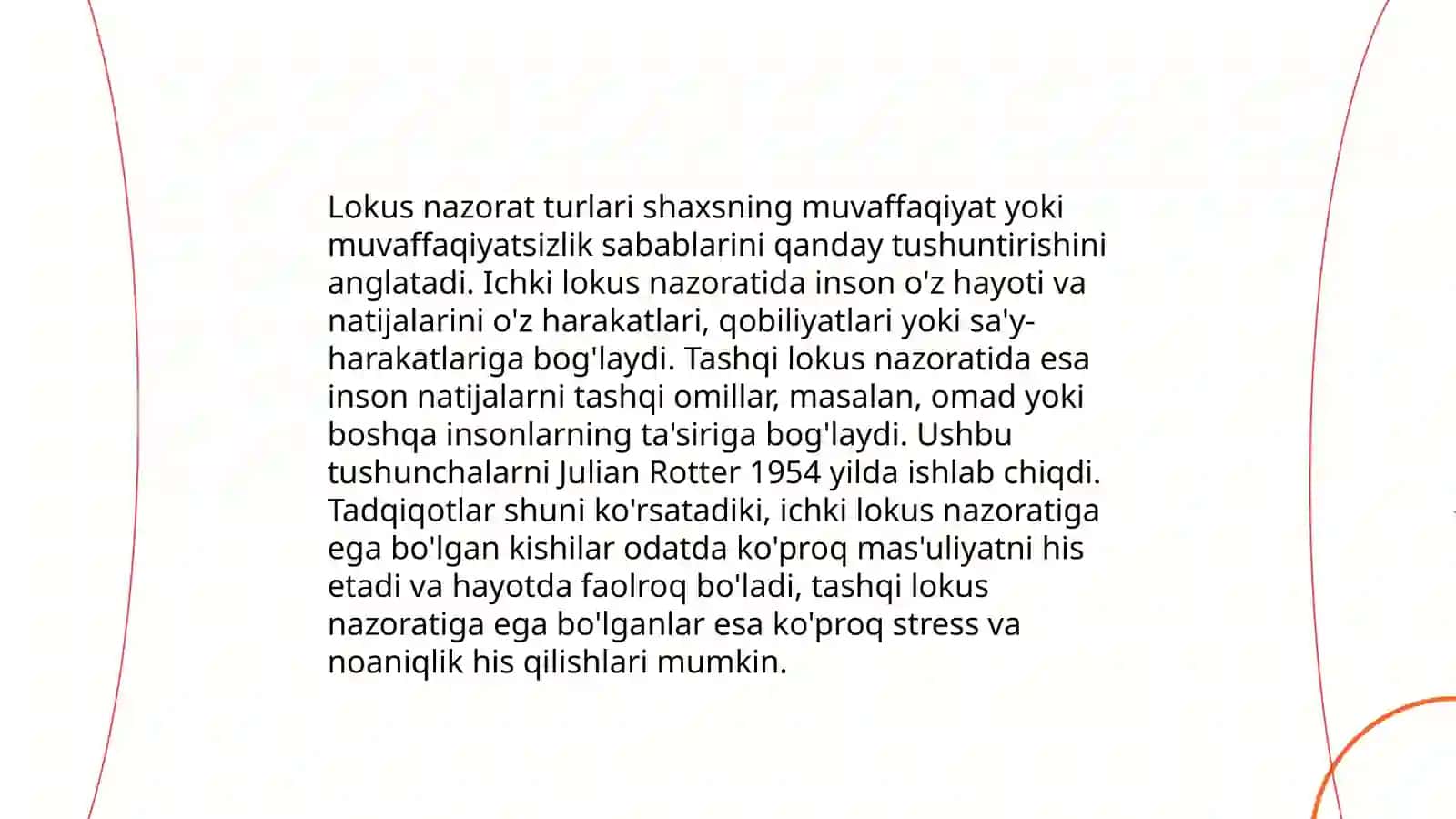 Lokus nazorat tushunchasi va stress 3