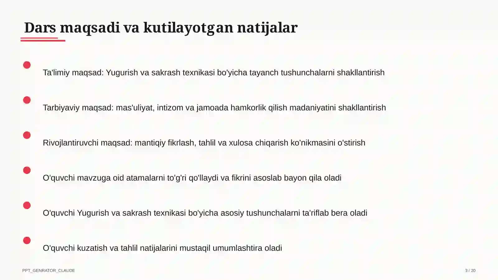 Yugurish va sakrash texnikasi (2-sinf) 3