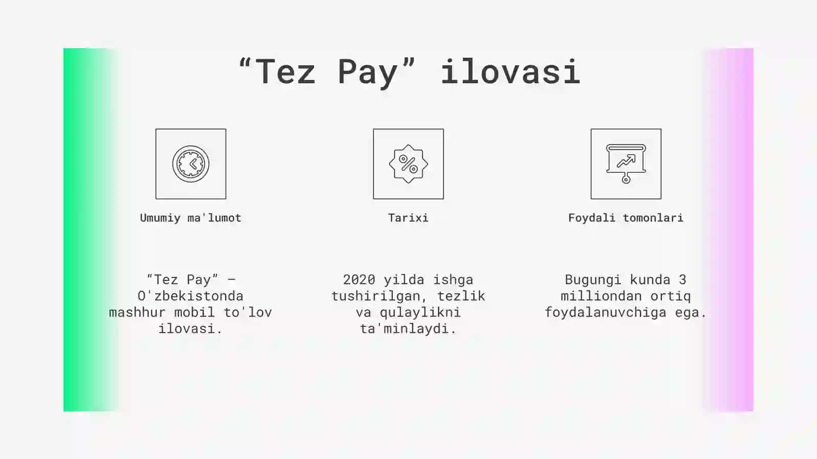 “TEZ PAY” ILOVASI 3