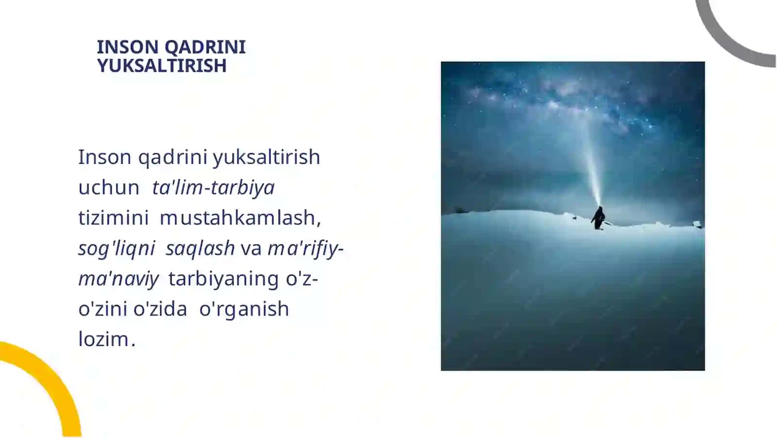 Inson qadrini yuksaltirish va erkin fuqarolik jamiyatini yanada rivojlantirish orqali xalqparvar davlat barpo etish 3