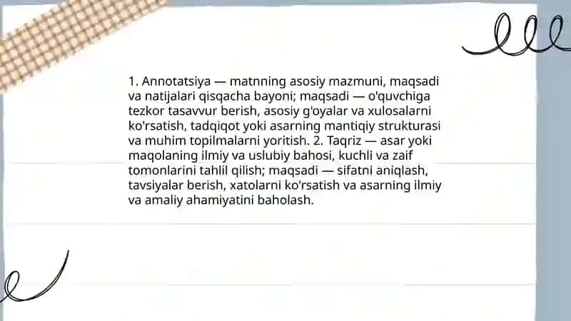 Annotatsiya va taqriz matnlari 3