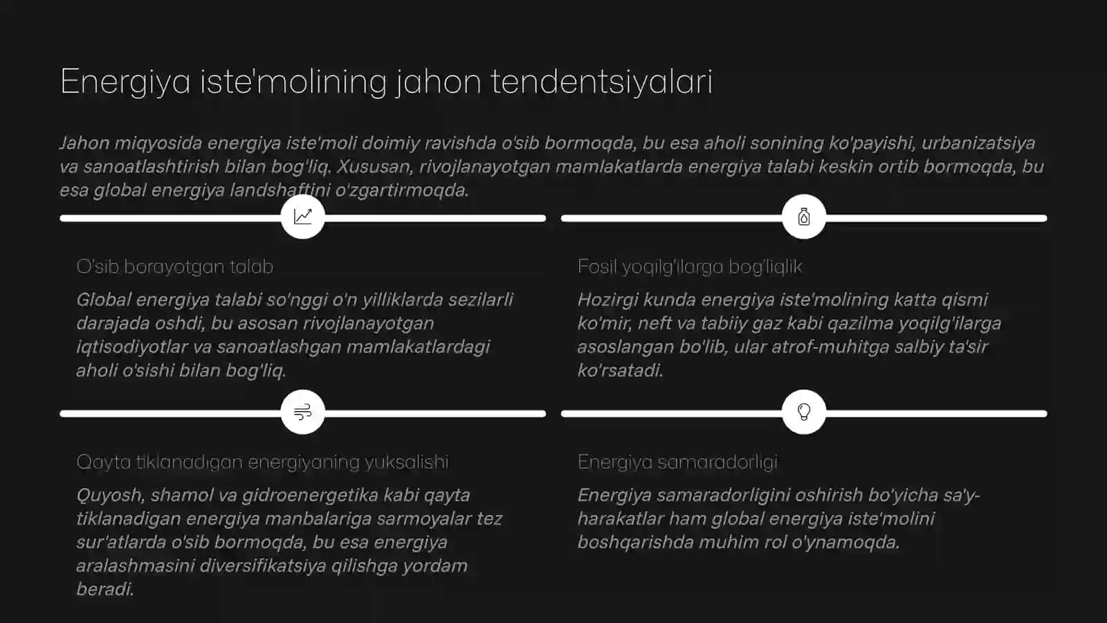 Energiya istemoli va Iqtisodiy o'sish o'rtasidagi bogliqlikni aniqalash (Prezentatsiya) 3