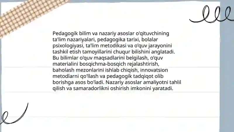 Pedagogik bilim va nazariy asoslar 3