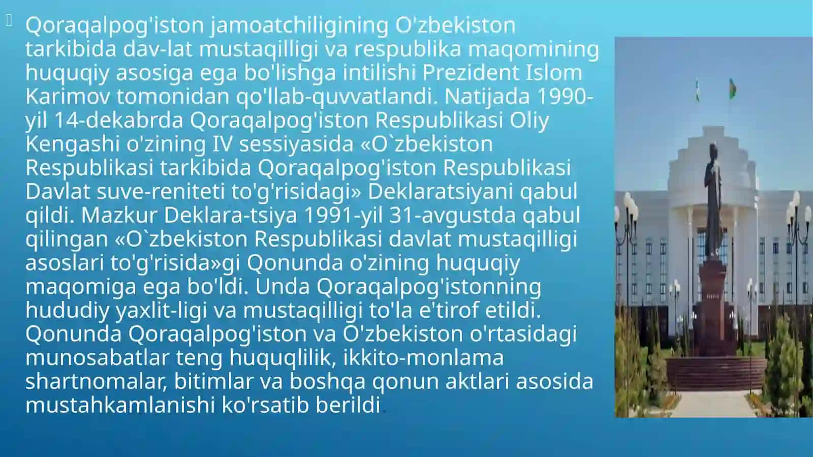 Mustaqillik yillarida Qoraqalpog’iston respublikasi 3