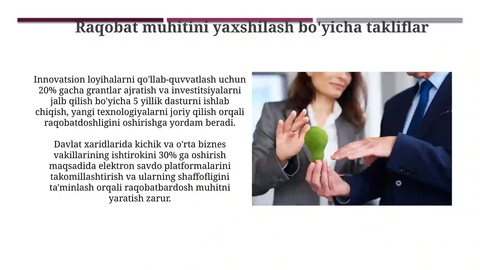 Uzbekistonda raqobatchilik va raqobatchilik muhitini shakillanishi 3