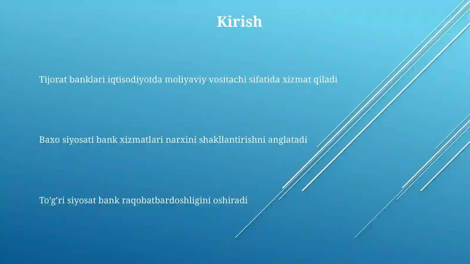 Tijorat banklari baxo siyosati va uning yo’nalishlari 3