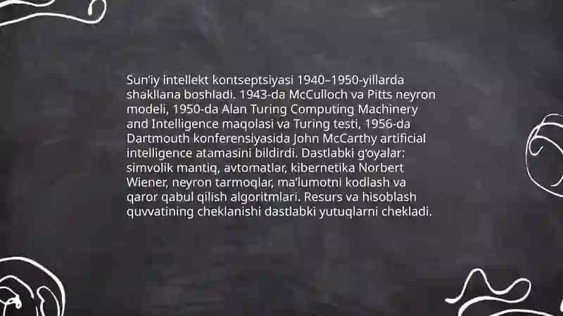 Sun’iy intellekt texnalogiyasi rivojlanish tarixi 3