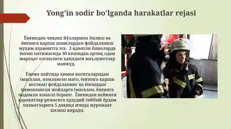 Yongʻin xavfsizligini taʼminlash va chora tadbirlari 3