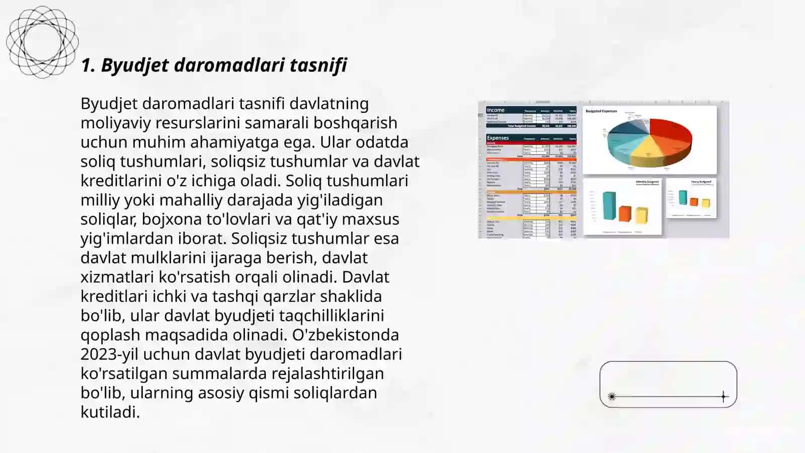 Byudjet tizimi byudjetlarining daromadlari va xarajatlari 3
