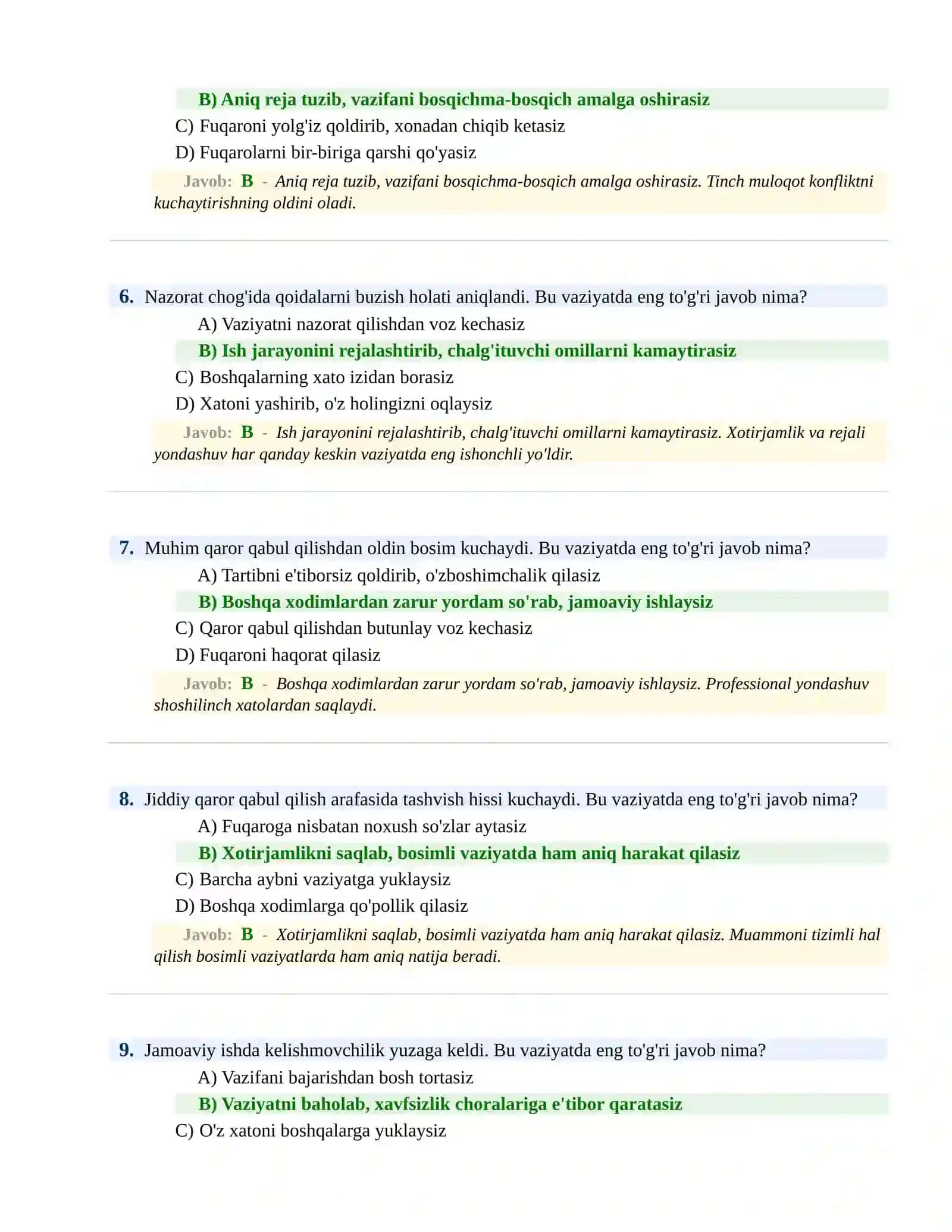 PSIXOLOGIK SINOV Testlari 3
