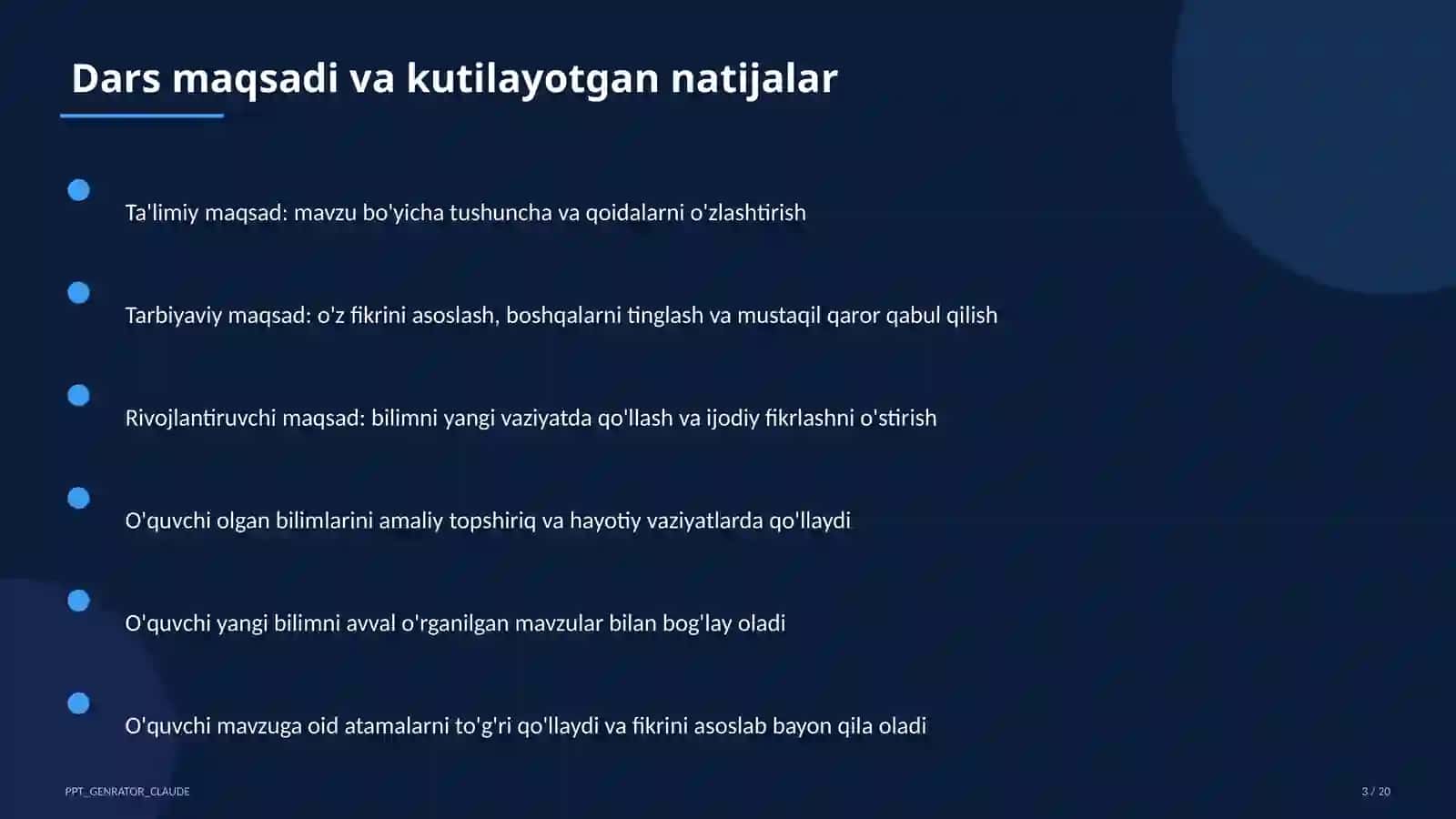 Algebra (7–11) — o'qituvchilar uchun 3