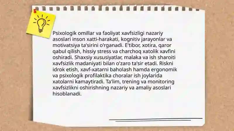 Psixologik omillar va faoliyat xavfsizligi 3