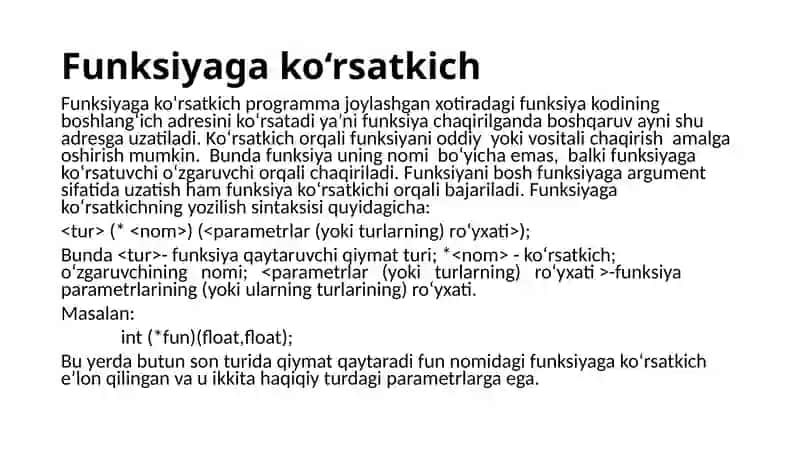 C++ tilida ko’rsatkichlar 3