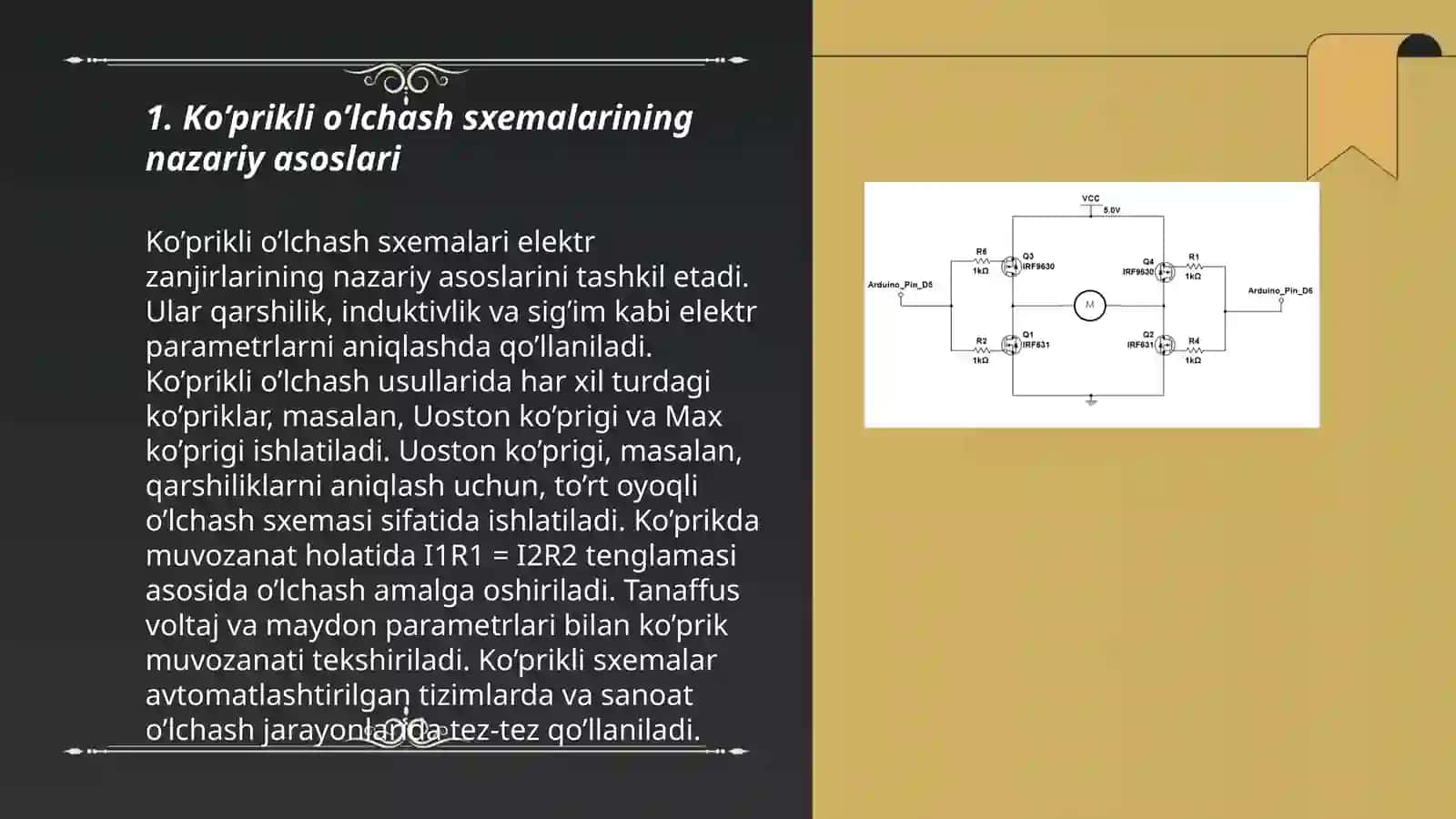 Ko’prikli o’lchash sxemalari 3