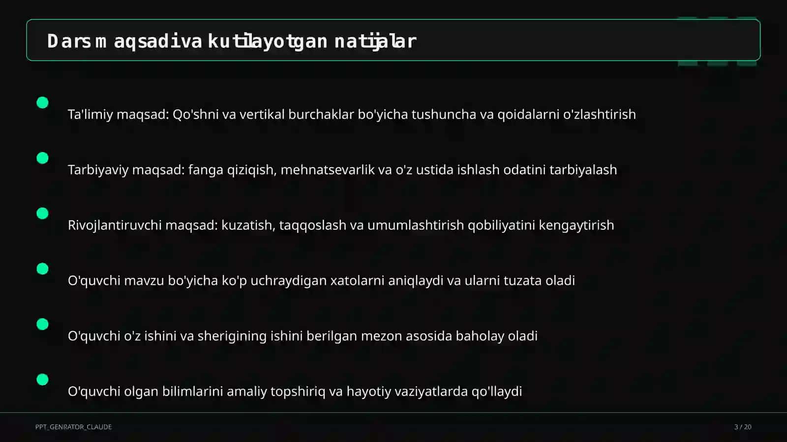 Geometriya (7–11) — metodik birlashma uchun 3
