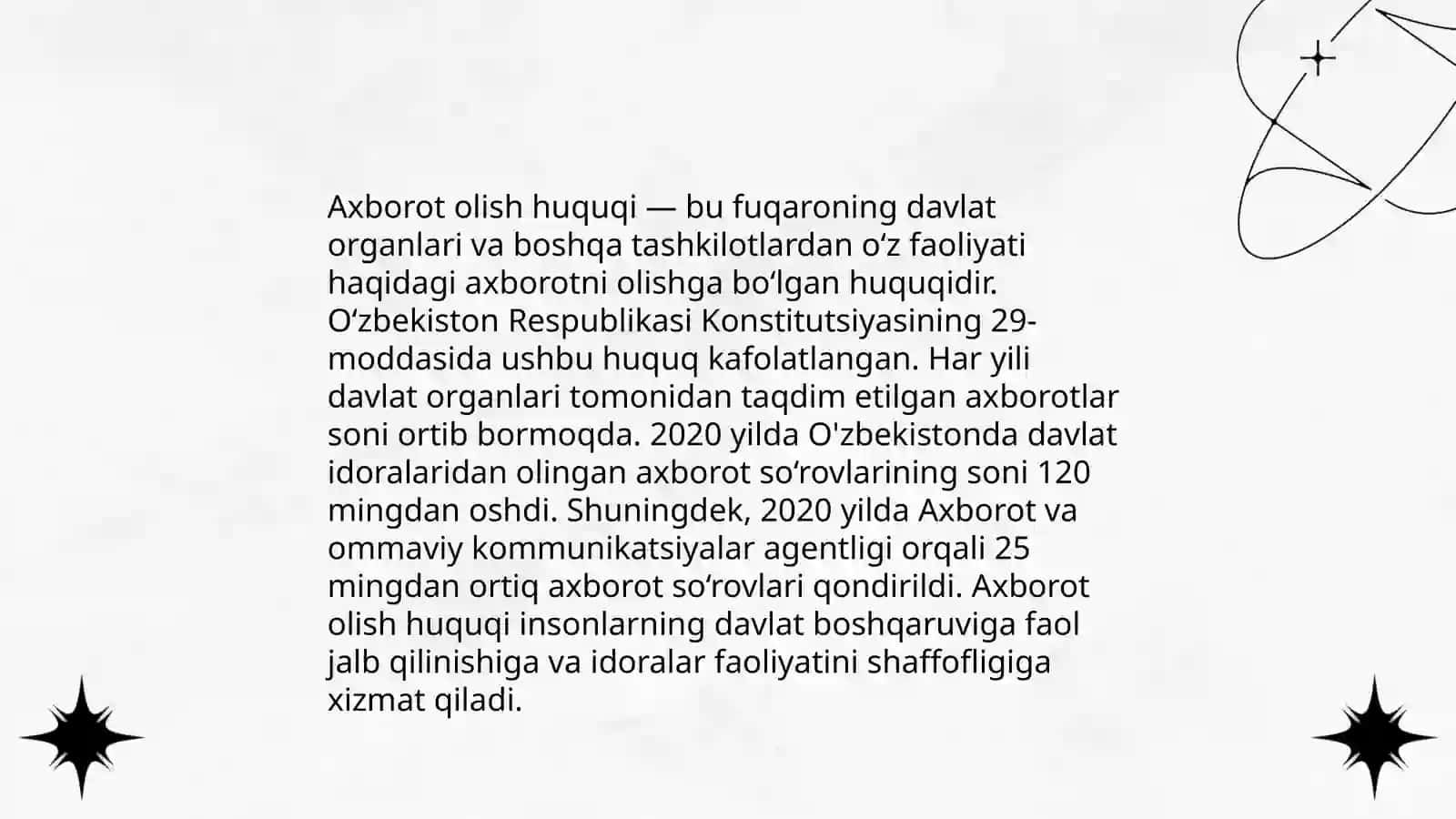 Axborot olishning huquqiy kafolatlari to'g'risidagi qonun 3