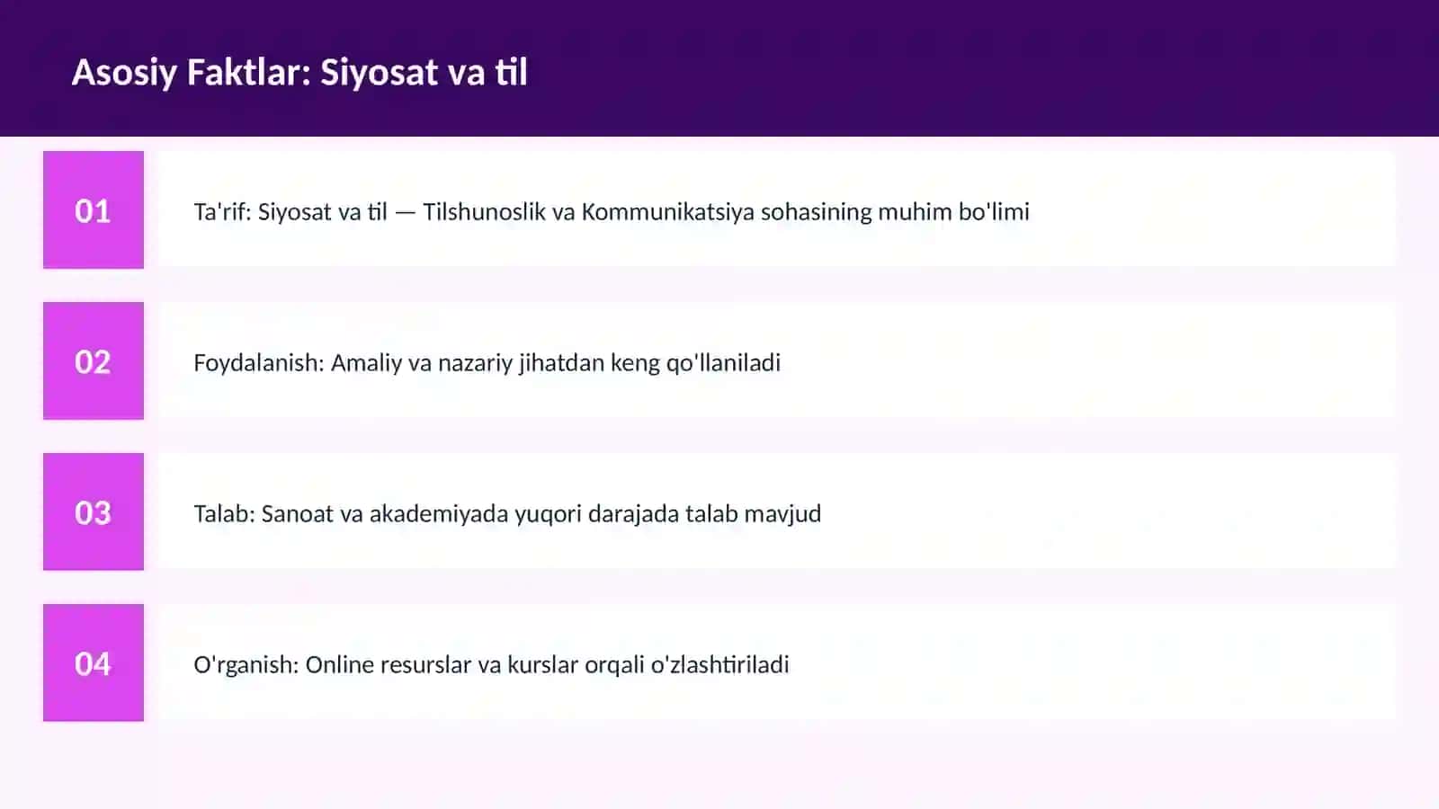 Siyosat va til 3