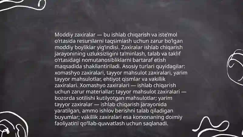 Moddiy zaxiralar va ularning audit qilinishi 3