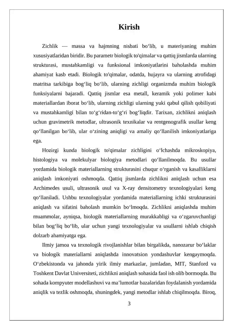 BIOLOGIK TO'QIMALAR VA QATTIQ JISMLARNING ZICHLIGINI ANIQLASH 3