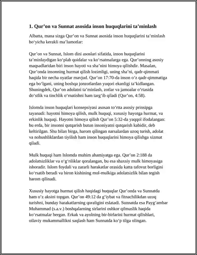 ISLOMDA INSON HUQUQ VA ERKINLIKLARINI TAʼMINLASHNING OʻZIGA XOS JIHATLARI 3