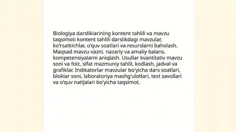 Biologiya darsliklarini tahlil qilish va uning turlari 3
