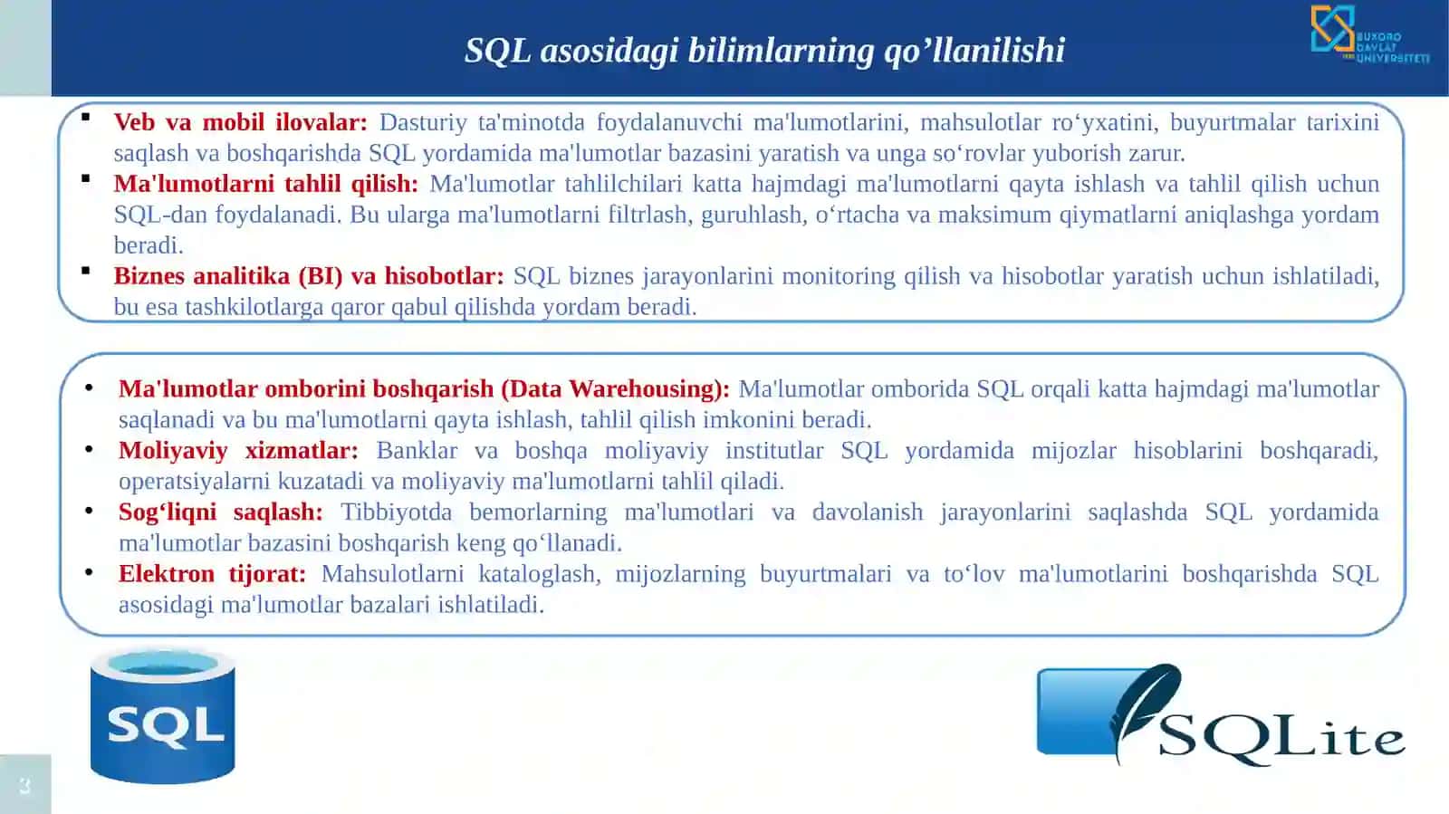 SQLite ga kirish 3