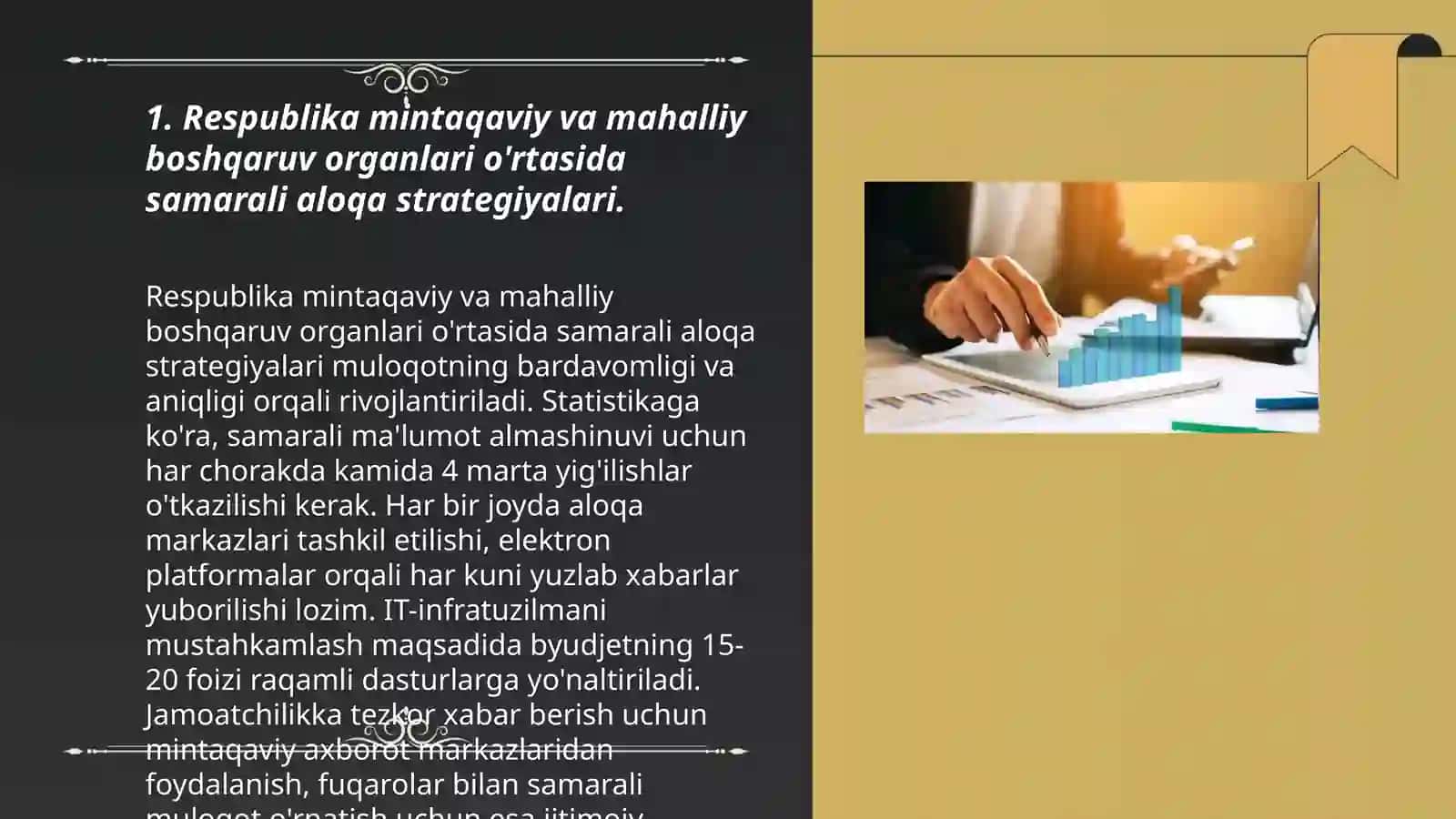 Respublika mintaqaviy va mahali boshqaruv organlari o'rtasida samarali aloqa strategiyalari 3