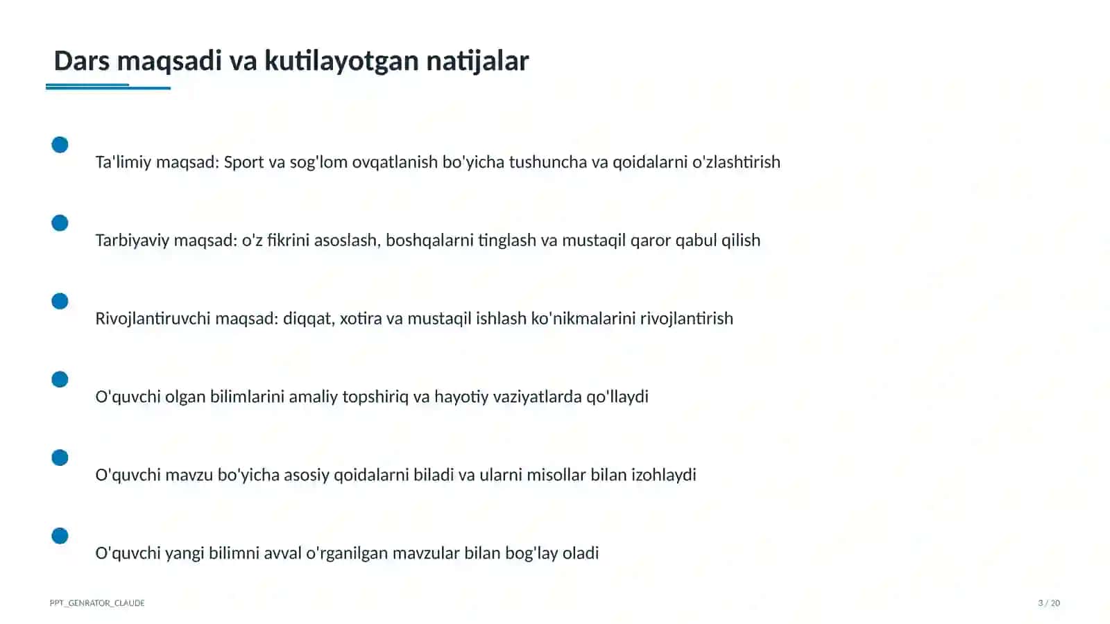 Sport va sog'lom ovqatlanish (8-sinf) 3