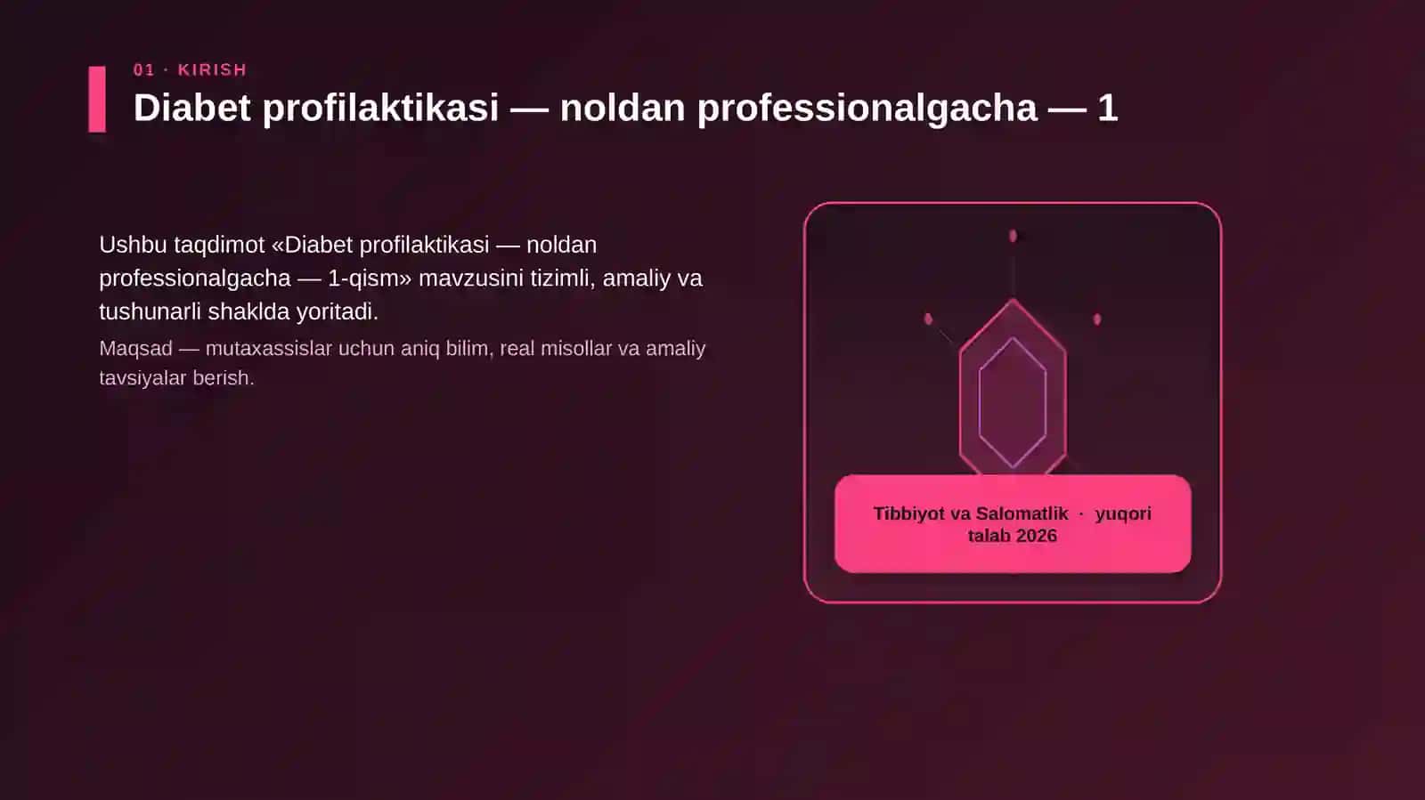Diabet profilaktikasi — noldan professionalgacha — 1-qism 3