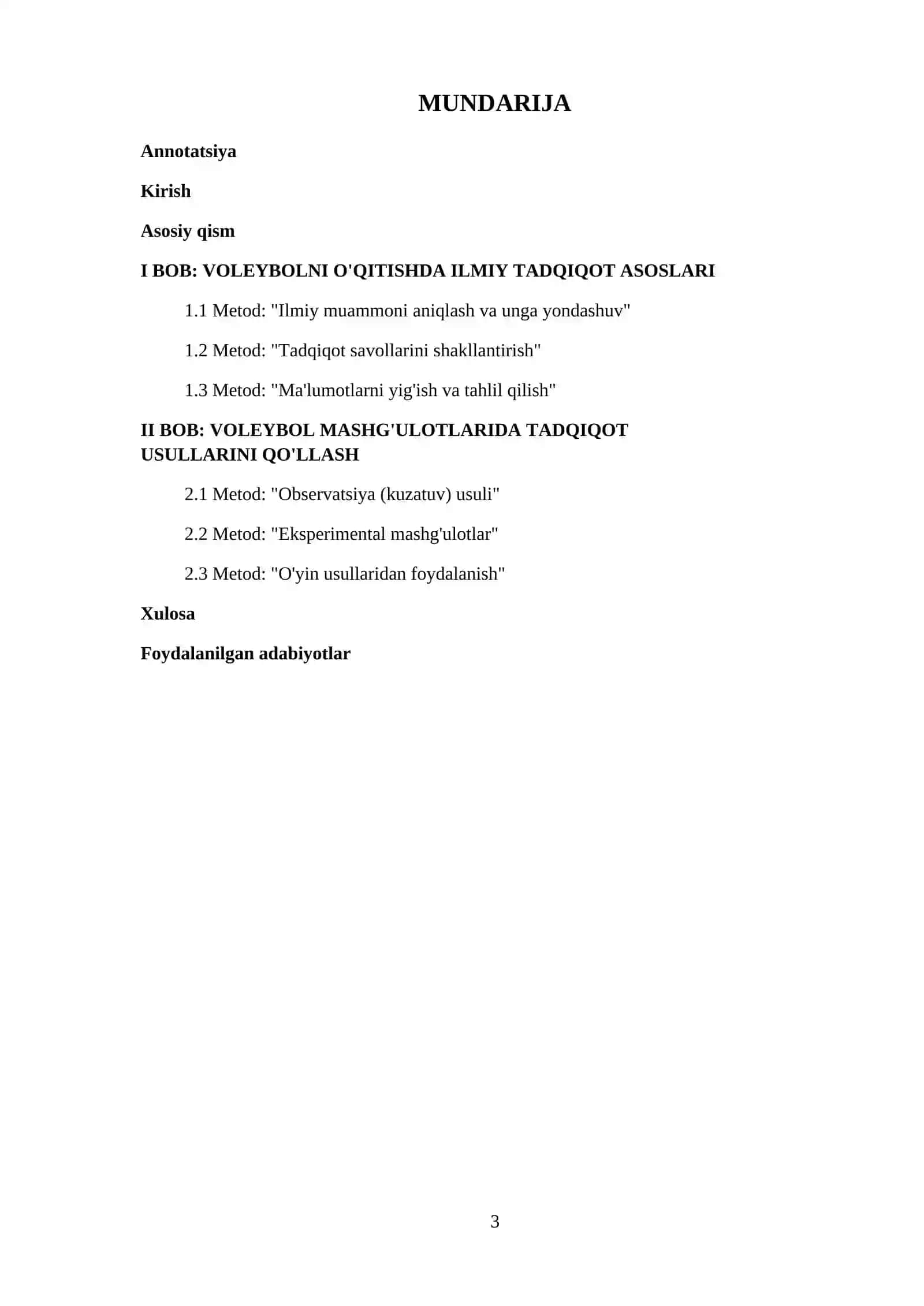 Tanlangan sportda ilmiy tadqiqot uslubiyati voleybol 3