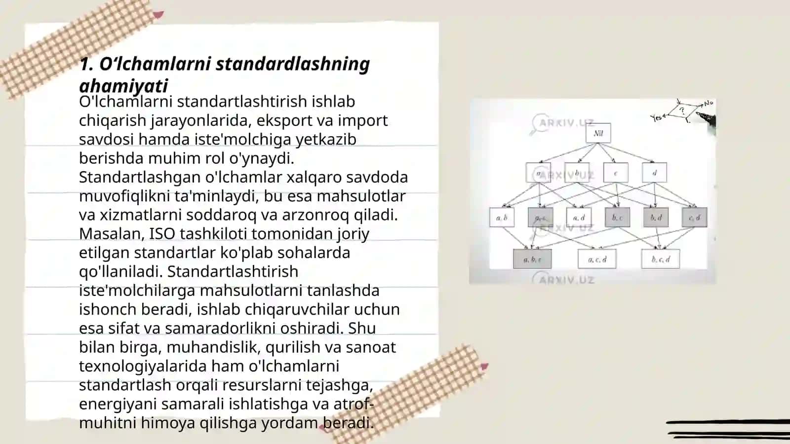 Oʻlcham natijasini standardlash va ularni jadval grafik usullarda ifodalash 3