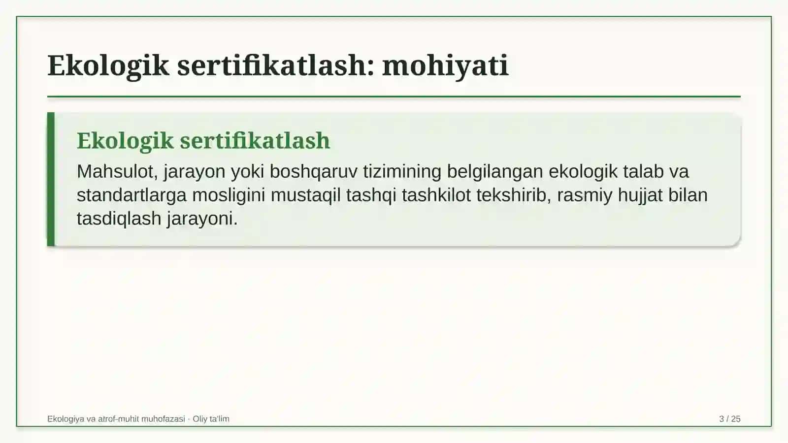 Xususiy klinikalarda ekologik sertifikatlash 3