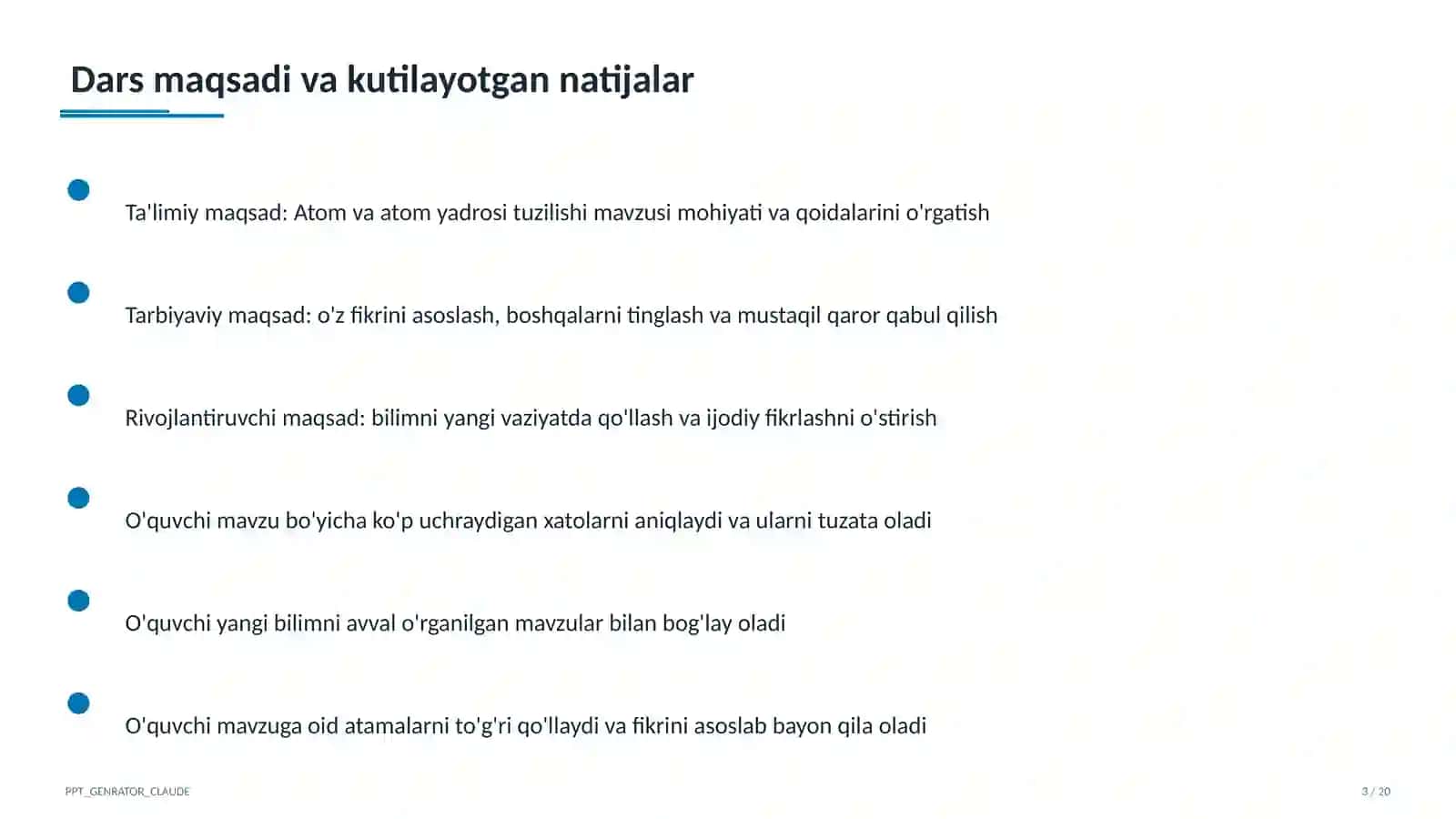 Atom va atom yadrosi tuzilishi (11-sinf) 3