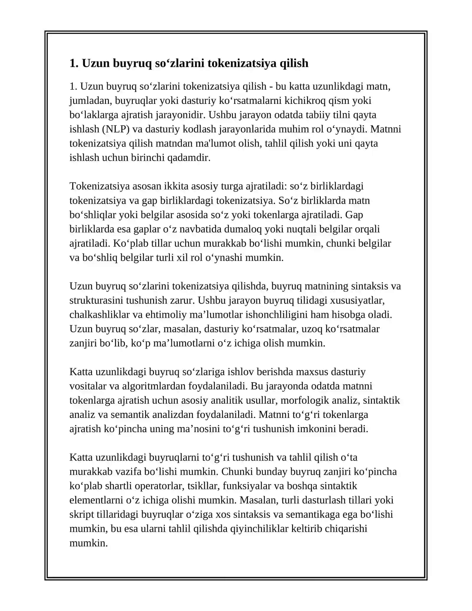 KATTA UZUNLIKDAGI BUYRUQ SO'ZLARIGA ISHLOV BERISH 3