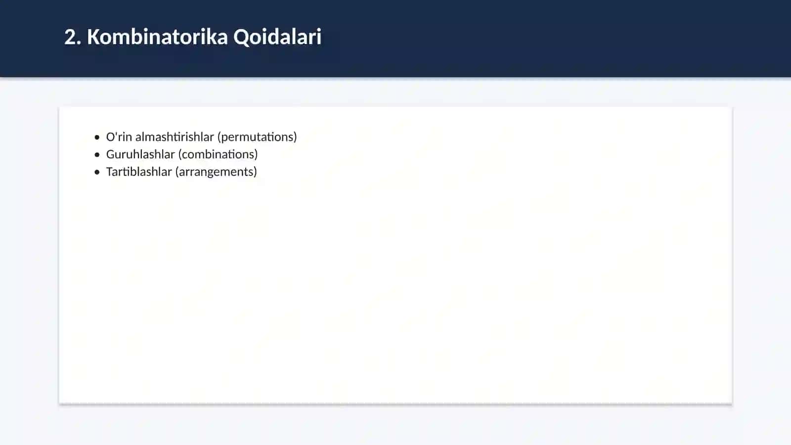 Ehtimollar nazariyasi va statistika 3