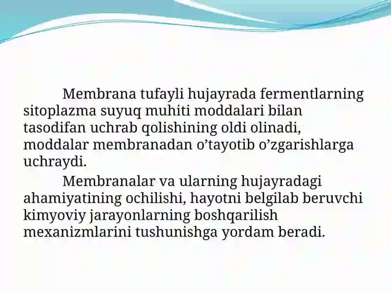 HUJAYRA MEMBRANALARINI TUZILISHI. 3