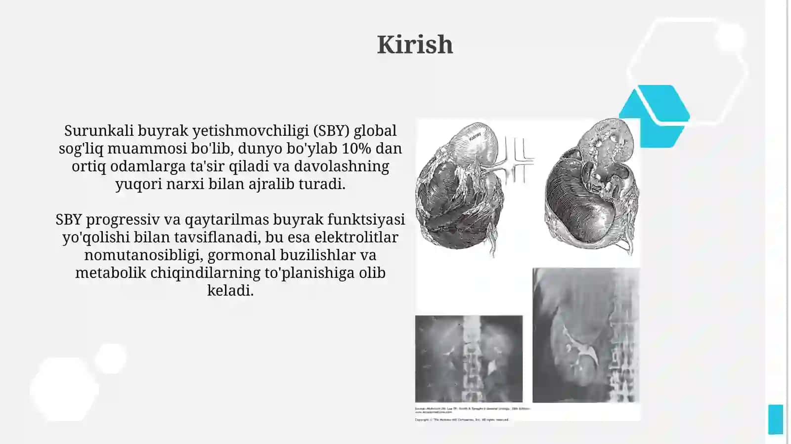 Surunkali buyrak yetishmovchiligietiologiyasi, patogenezi, tasnifi, kliniksindromlari 3