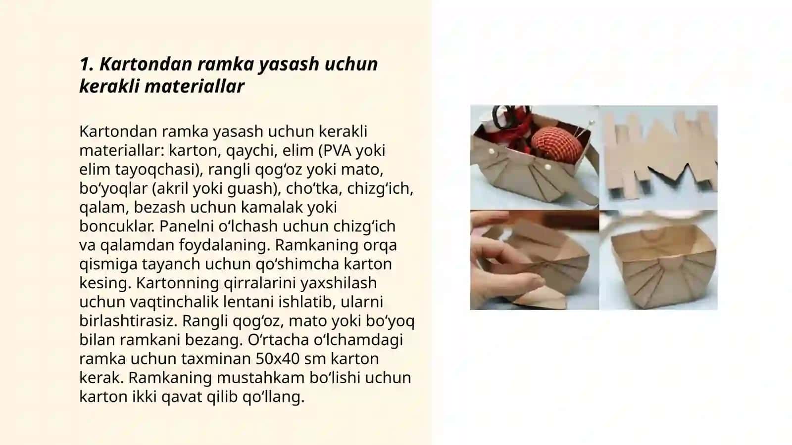 Kartondan rasm uchun ramka yasash 3