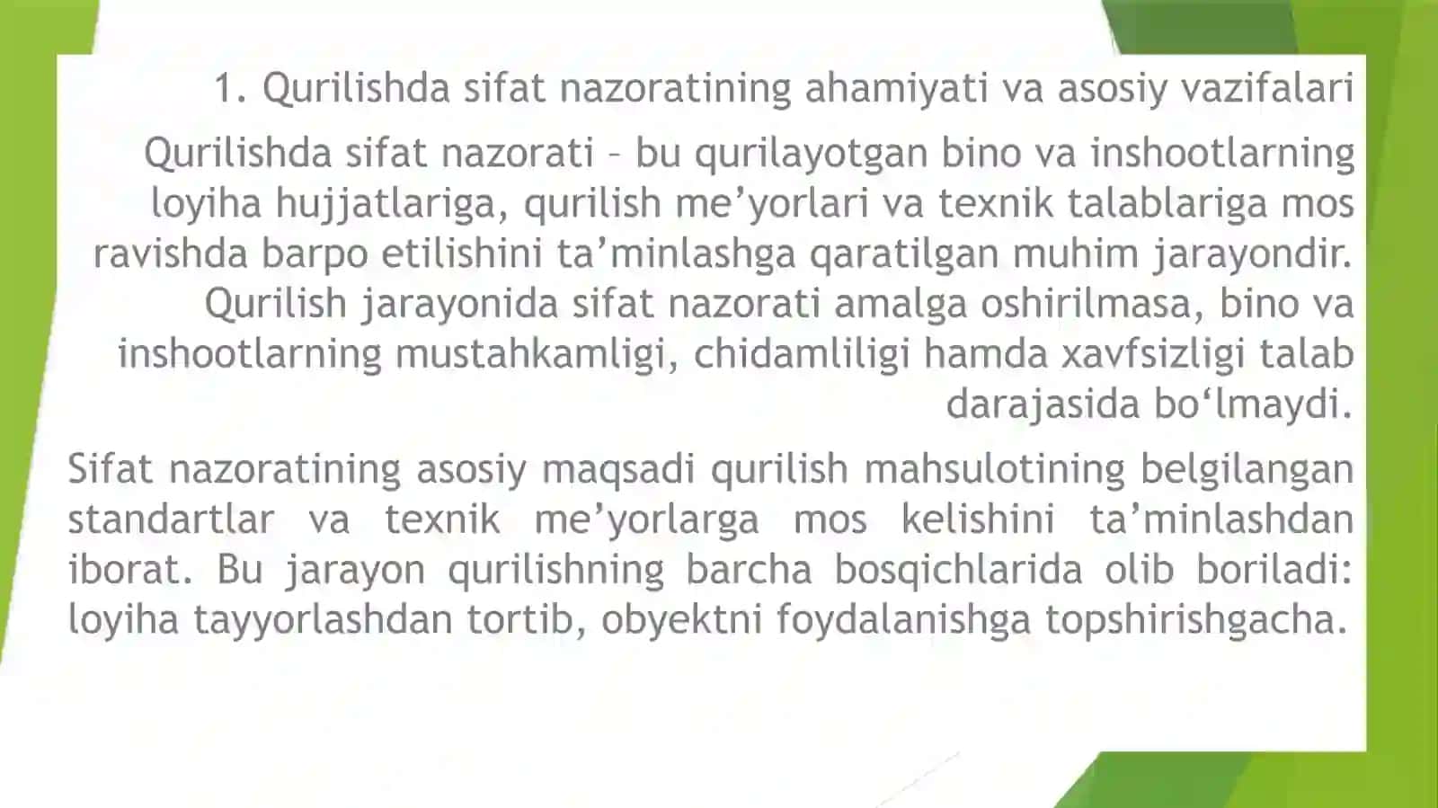Qurilishdasifat nazoratini tashliletish tizimi 3