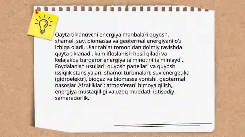 Qayta tiklanuvchi energiya manbalari 3