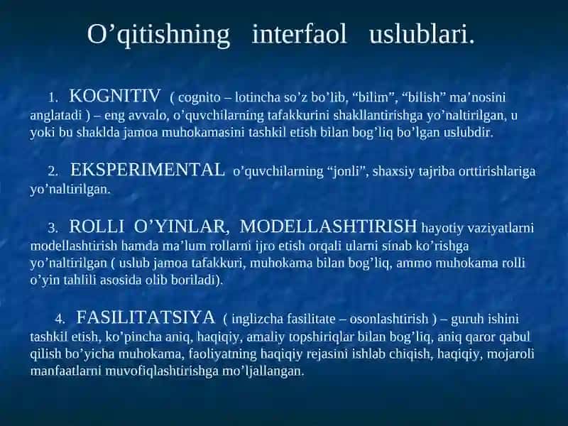 O'qitishning interfaol uslublari 3