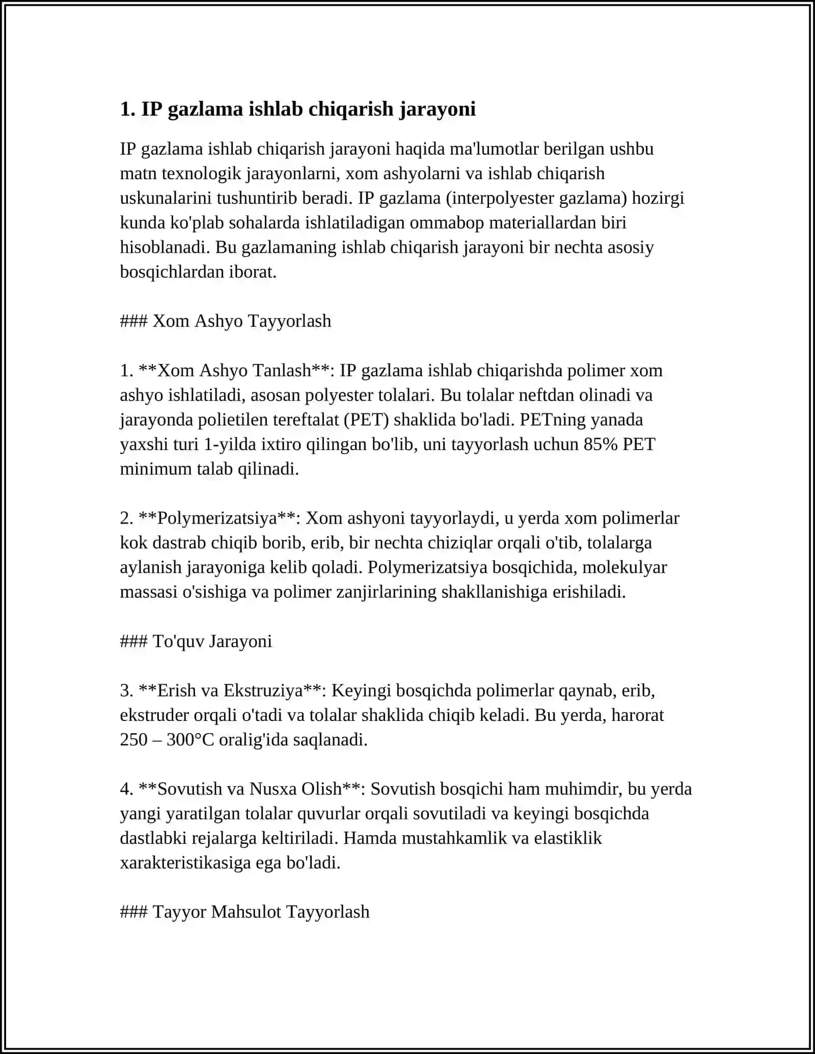 MUSTAQIL ISH Mavzu: IP GAZLAMA ASSARTIMENTI 3