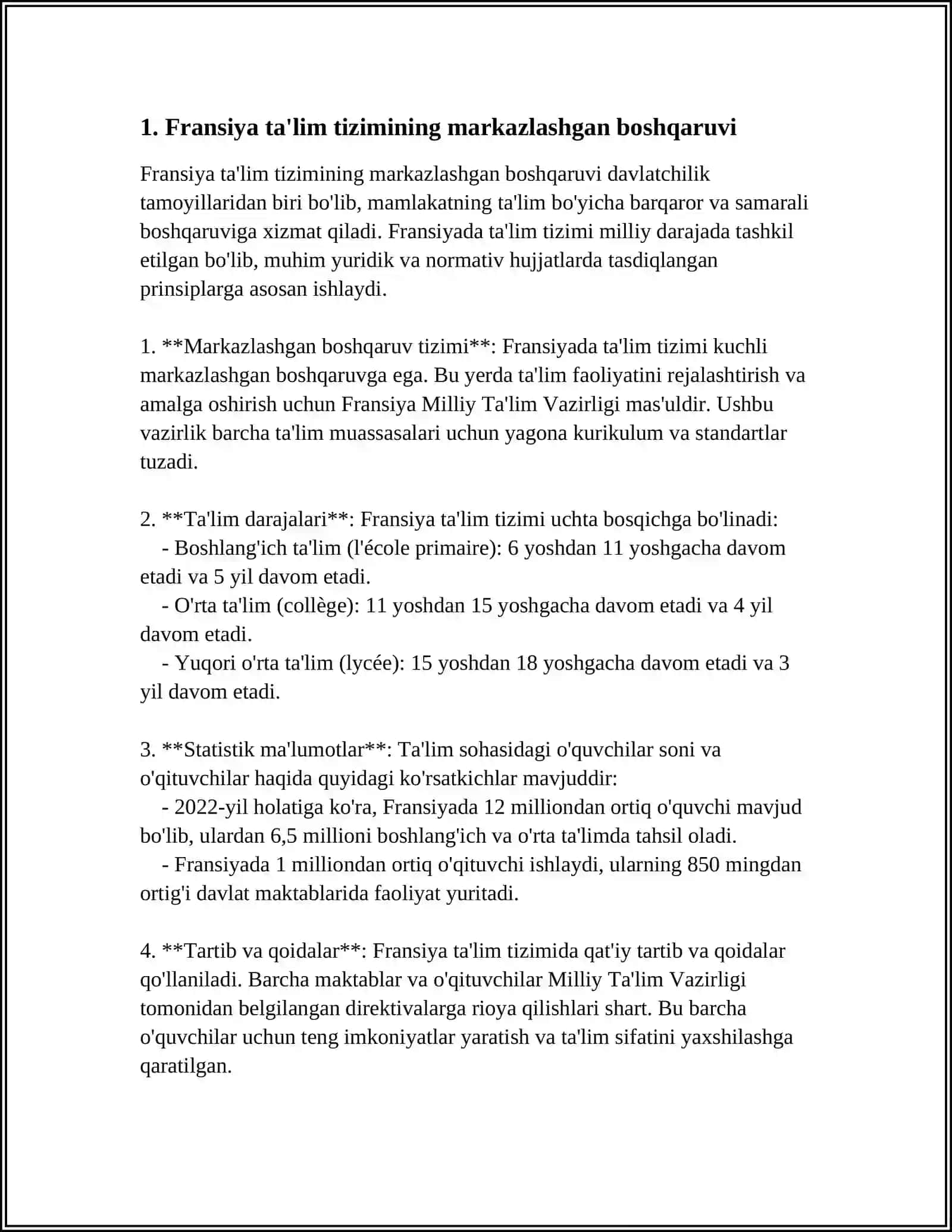 FRANSIYA TALIM TIZIMINING ÒZIGA XOS XUSUSIYATLARI 3