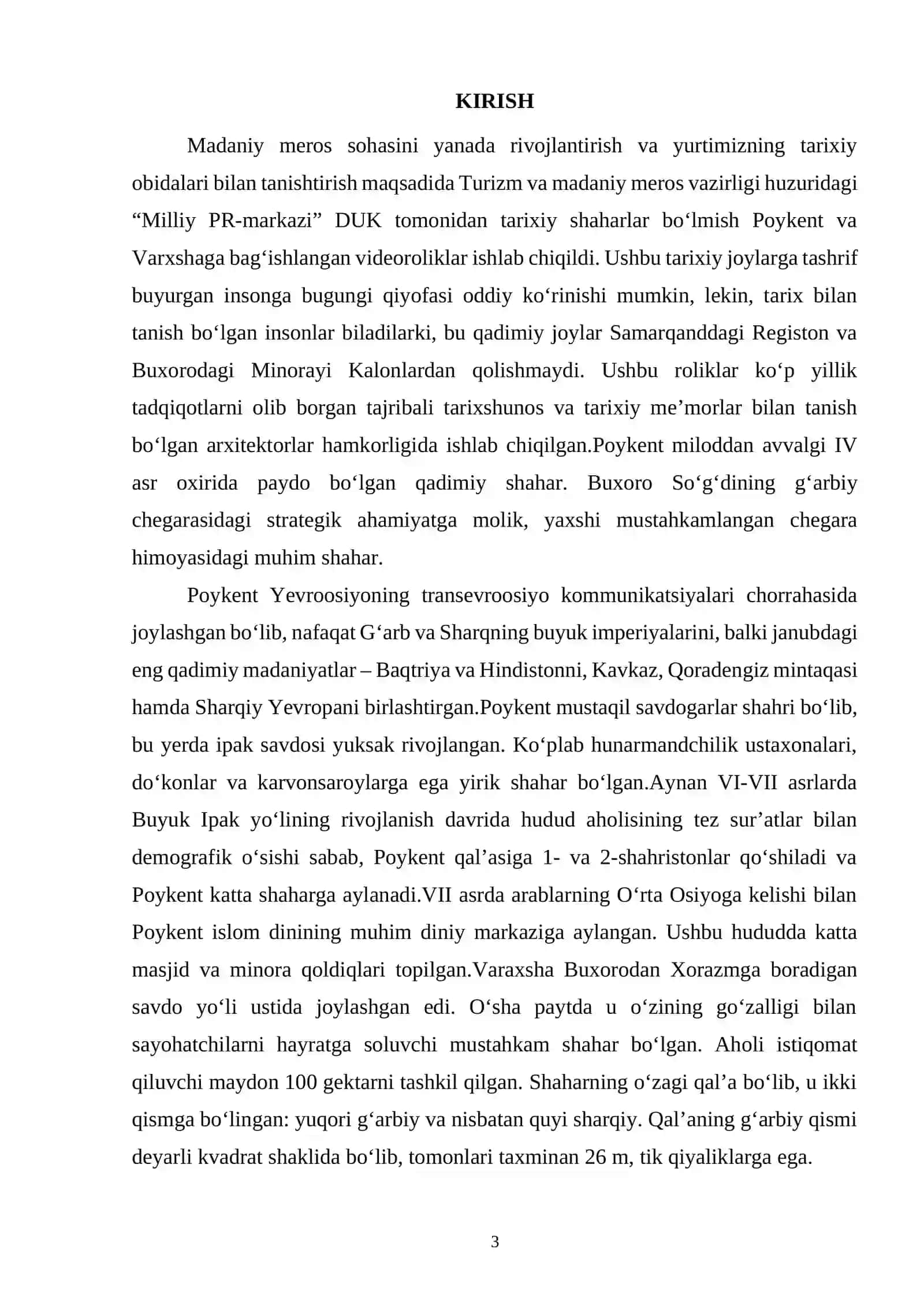 Varaxsha, Poykent- qadimiy shaharlar 3