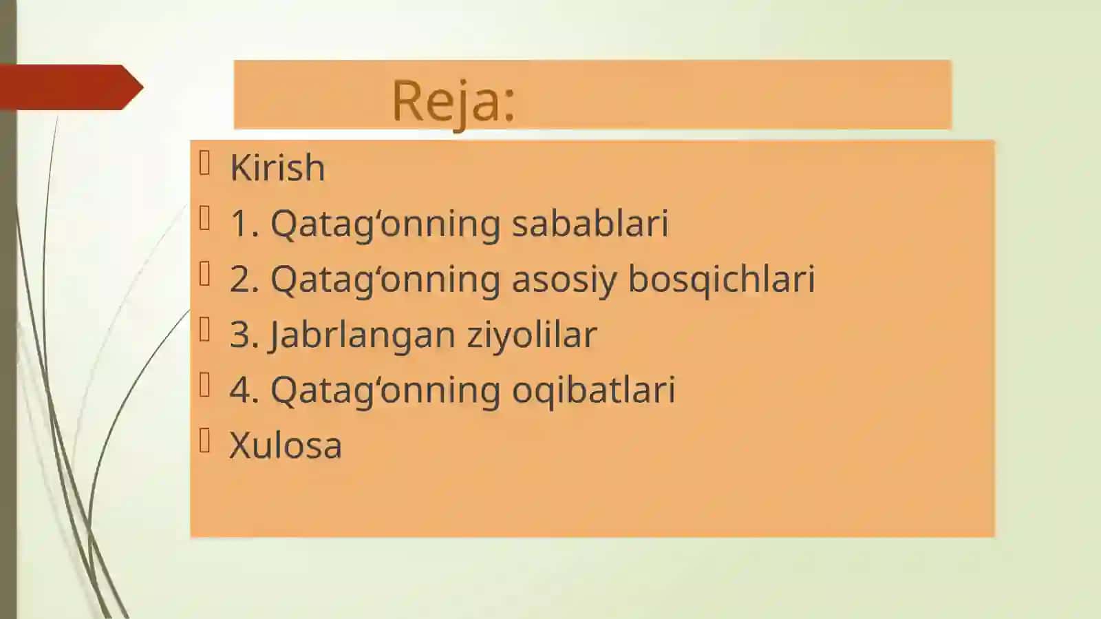 XX asrning 20-yillari oxiri va 30-yillarida ziyolilarning qatag’oni 3
